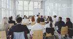 Indian businesswoman leading the seminar